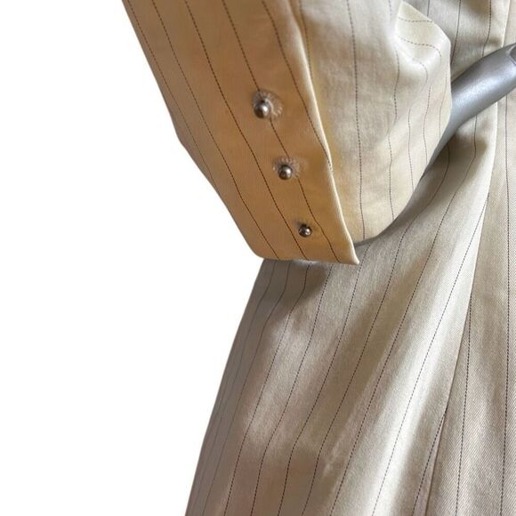 Vintage Jean Paul Gaultier Femme Ivory Pinstripe Suit Set Blazer & Pants (304) - Picture 8 of 16